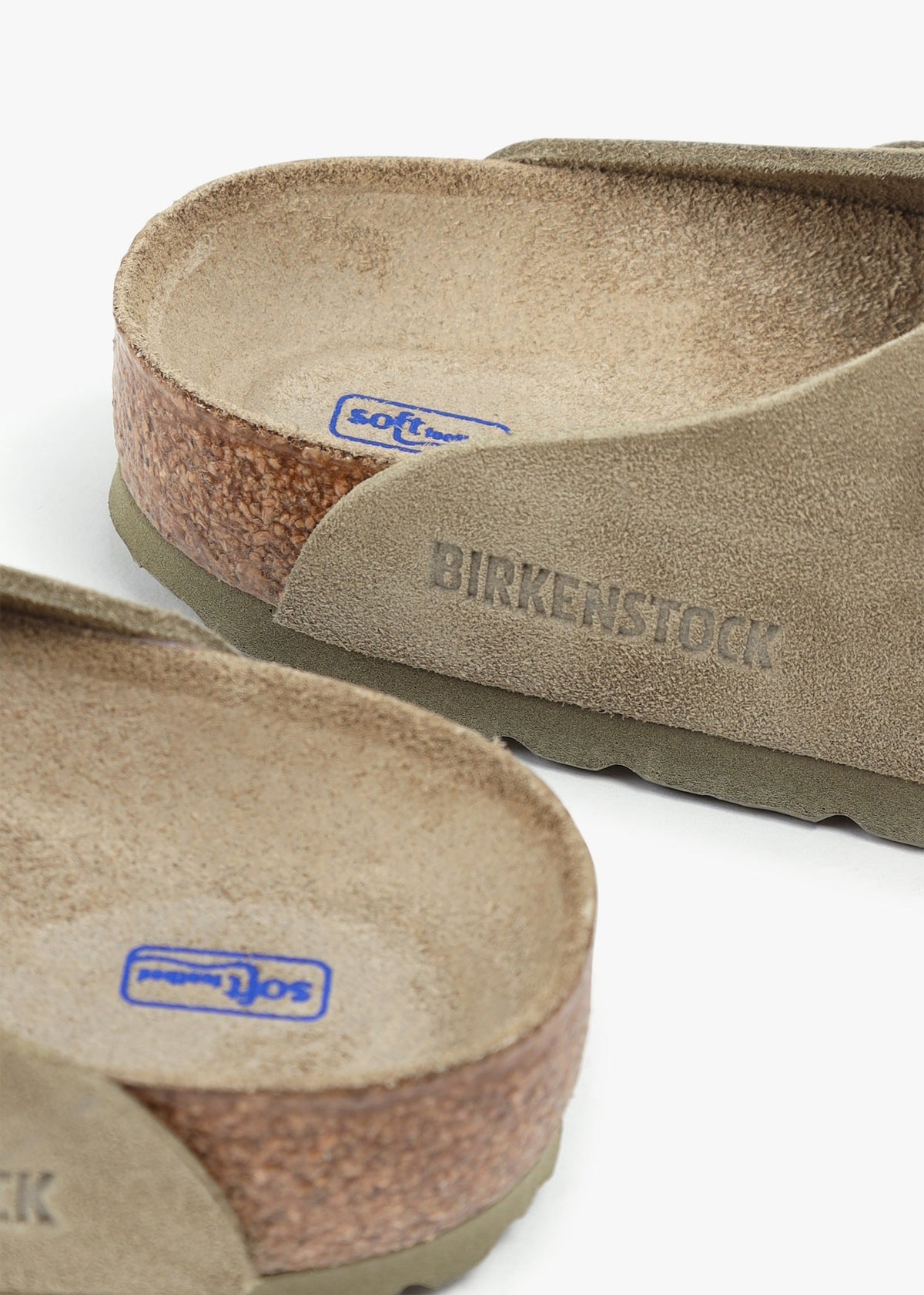 Men's Boston Suede Leather Faded Khaki Clogs