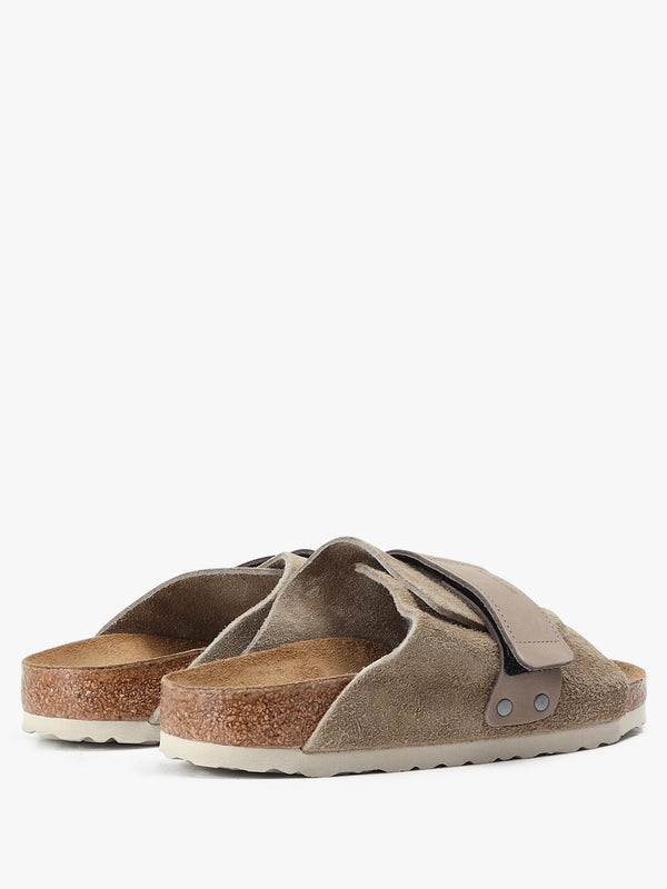 Kyoto Nubuck Suede Taupe Mules