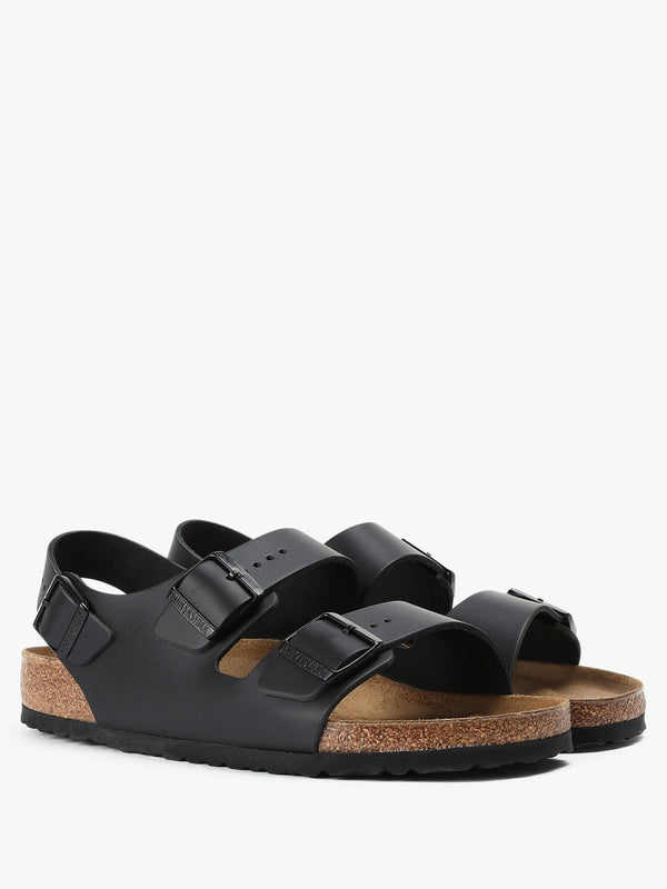 Men's Milano Natural Black Leather Sandals