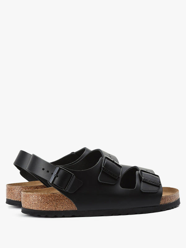 Men's Milano Natural Black Leather Sandals