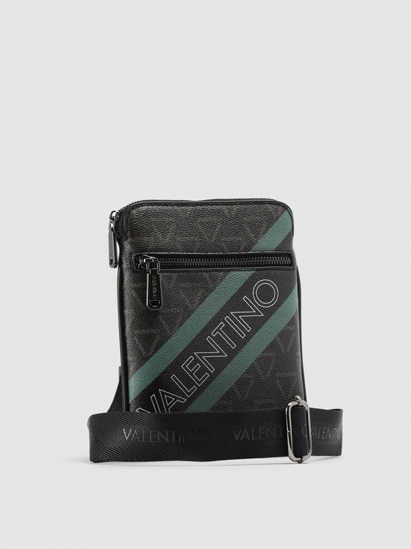 Mens Aron Nero/Militare Crossbody Bag