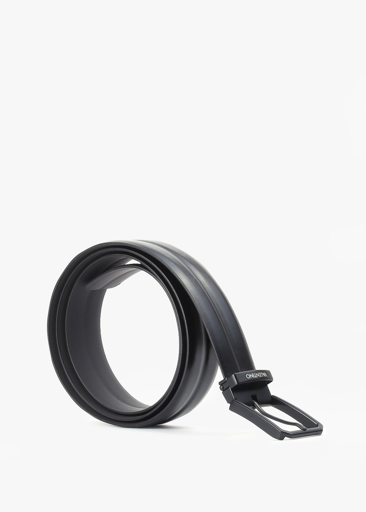 Mens James Black Leather Belt Set