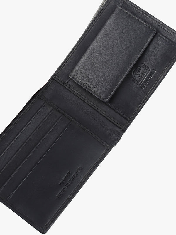 Mens James Black Leather Belt Set