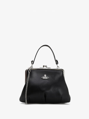 Granny Frame Vegan Black Purse On A Chain