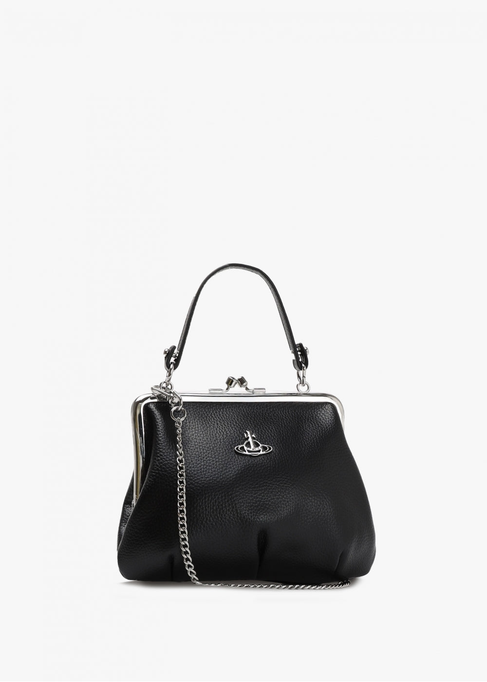 Granny Frame Vegan Black Purse On A Chain