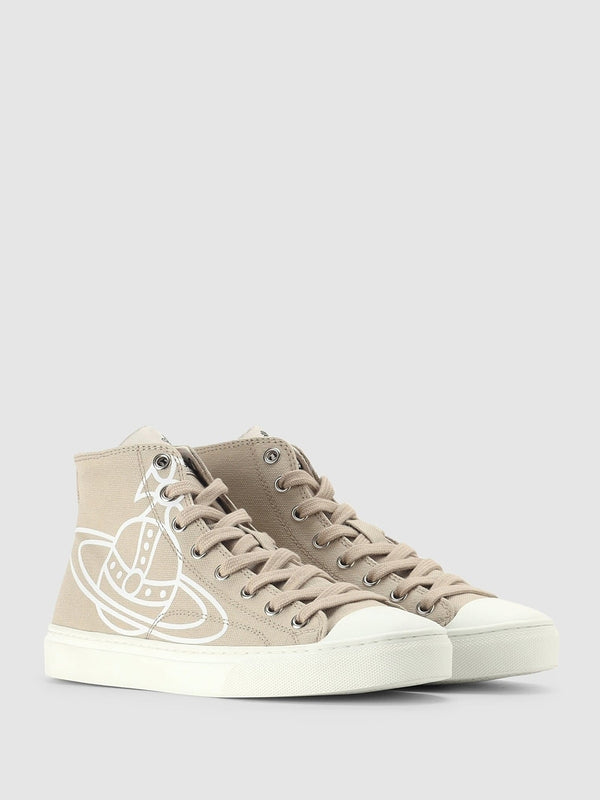 Plimsoll Beige High Top Trainers