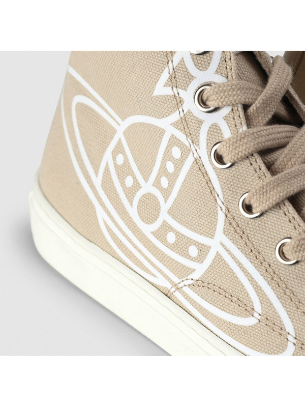 Plimsoll Beige High Top Trainers