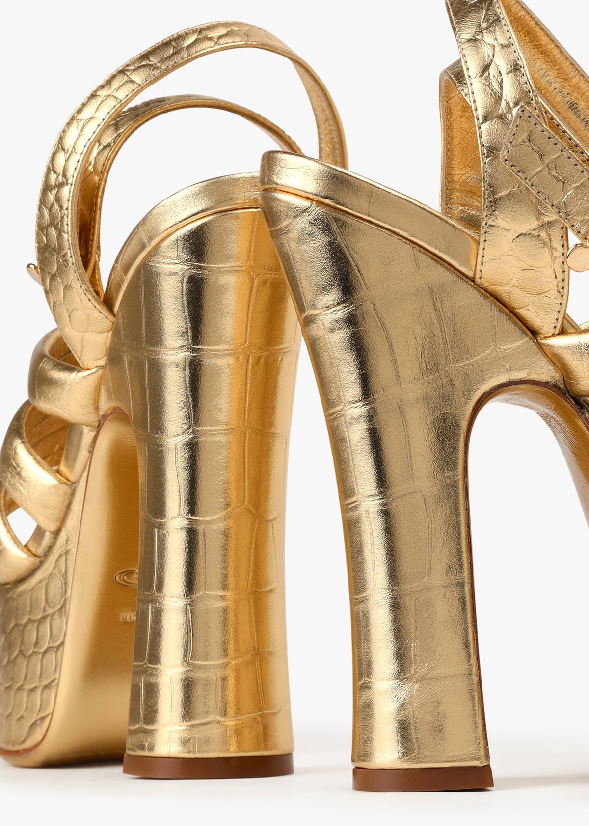 Women's Britney Platform Gold Heels