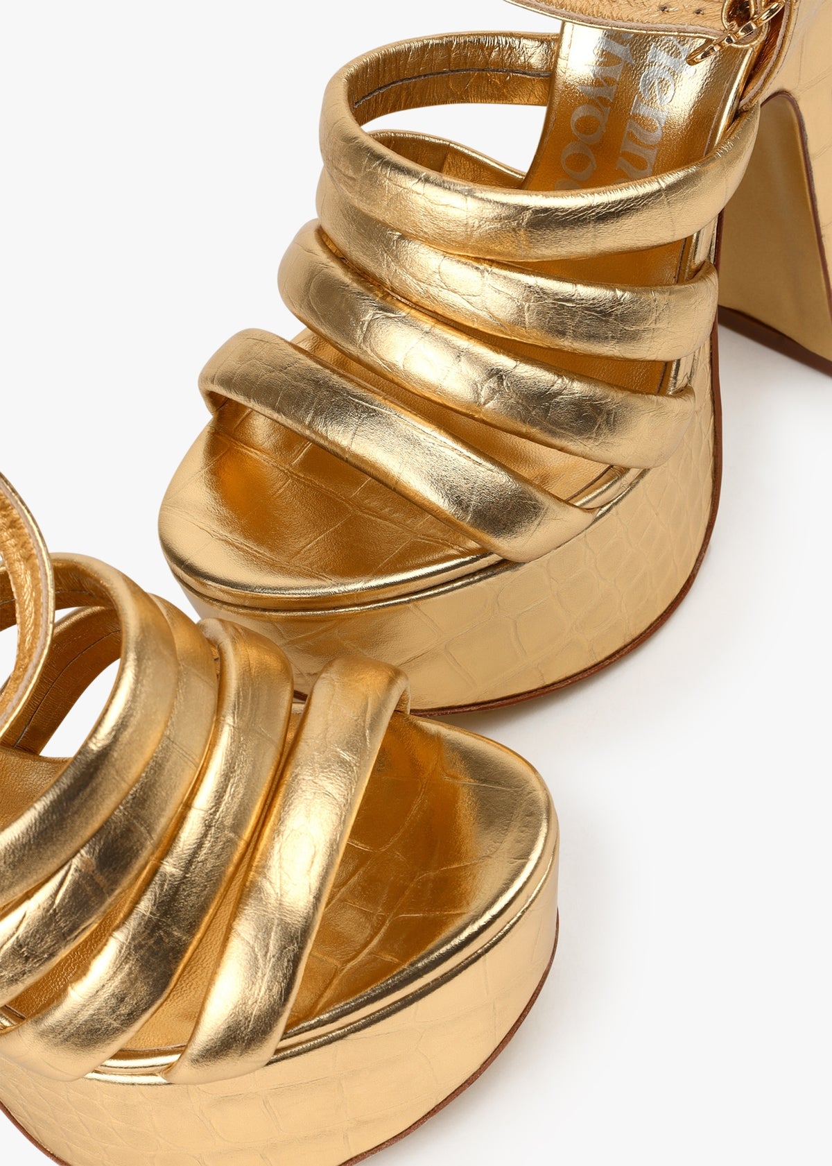 Women's Britney Platform Gold Heels