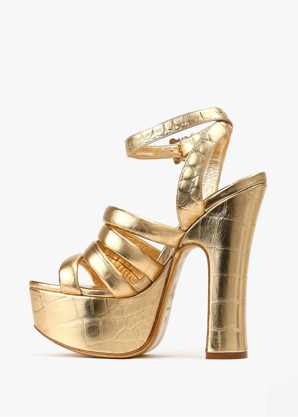 Women's Britney Platform Gold Heels