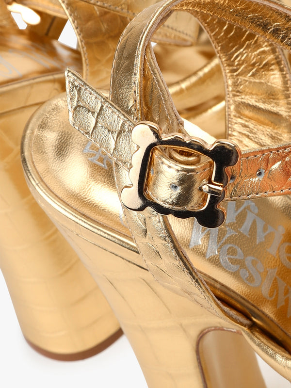 Women's Britney Platform Gold Heels
