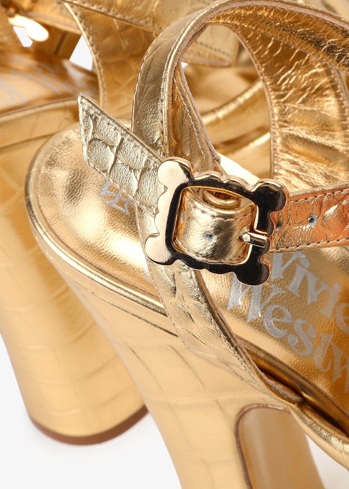 Women's Britney Platform Gold Heels