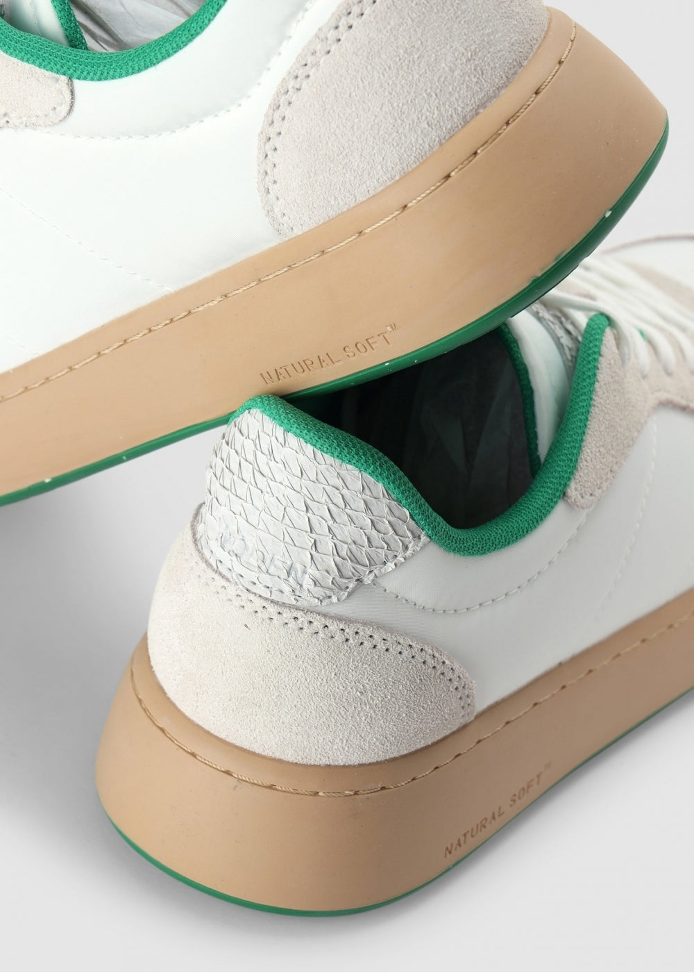 May White & Basil Nylon Trainers