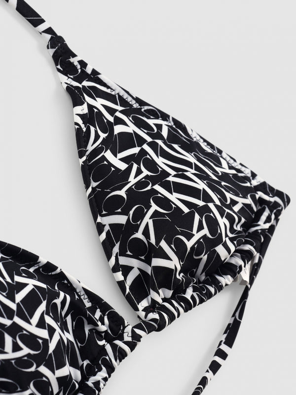CK Warped Logo String Bikini Top