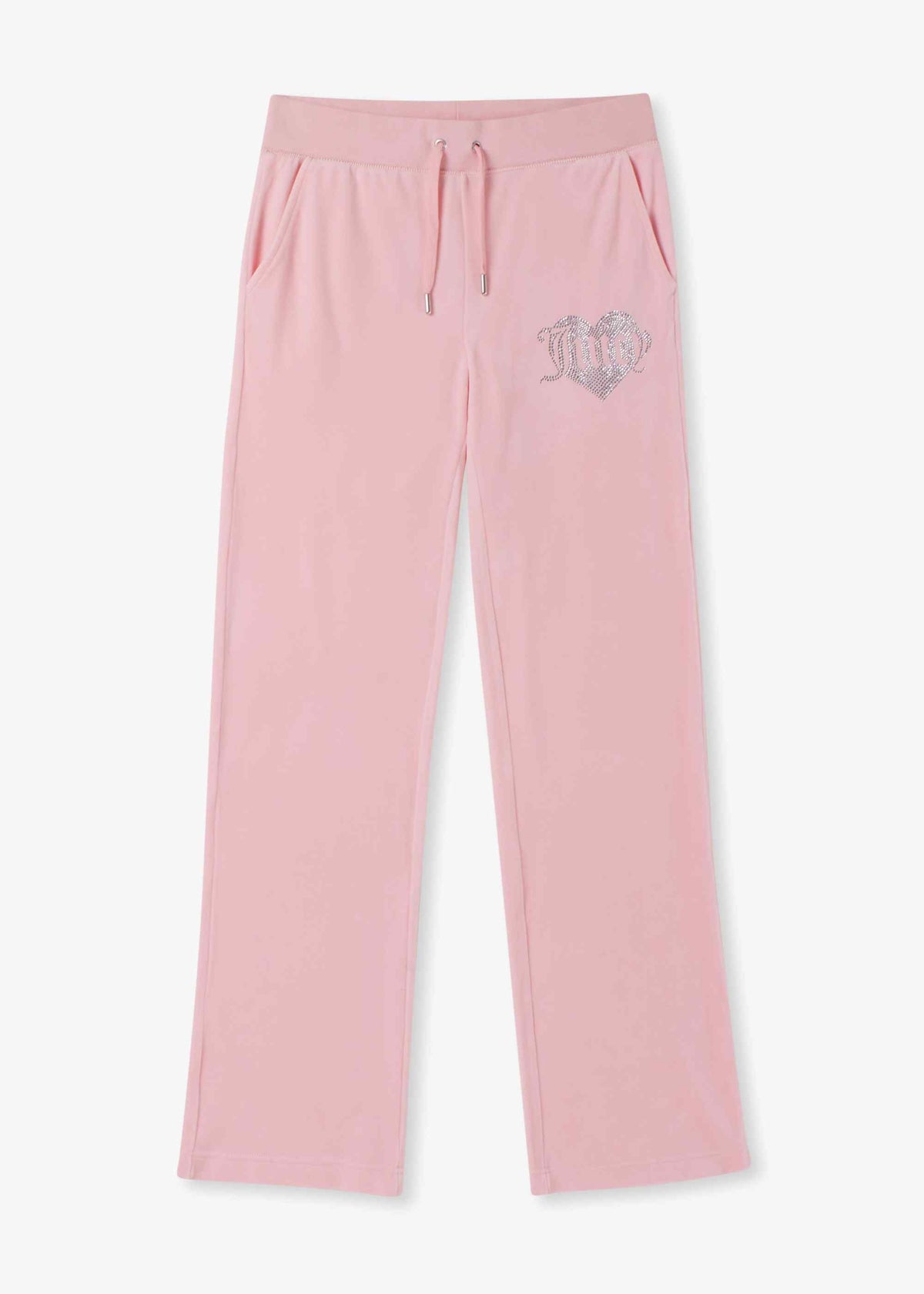 Del Ray Apple Blossom Velour Heart Diamante Lounge Pants