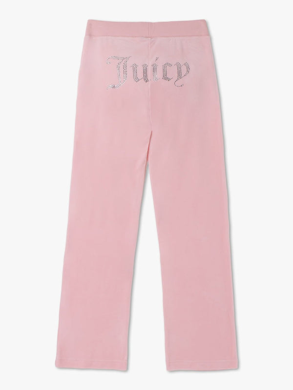 Del Ray Apple Blossom Velour Heart Diamante Lounge Pants