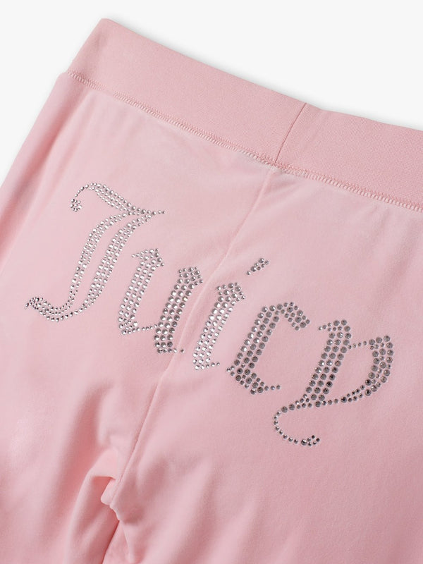 Del Ray Apple Blossom Velour Heart Diamante Lounge Pants