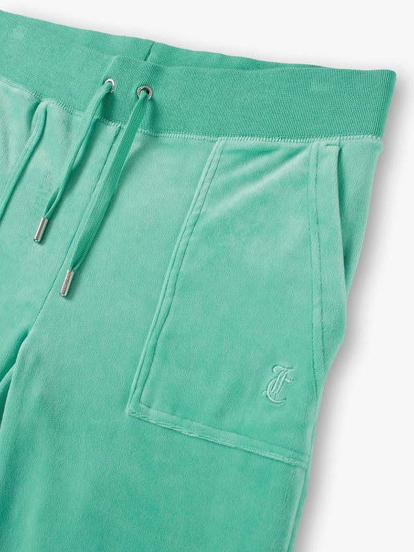Del Ray Marine Green Velour Track Pants