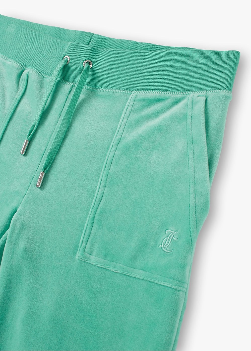 Del Ray Marine Green Velour Track Pants
