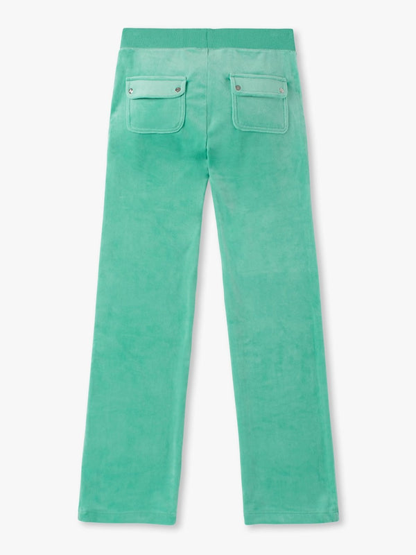 Del Ray Marine Green Velour Track Pants