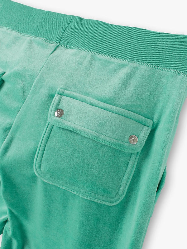 Del Ray Marine Green Velour Track Pants