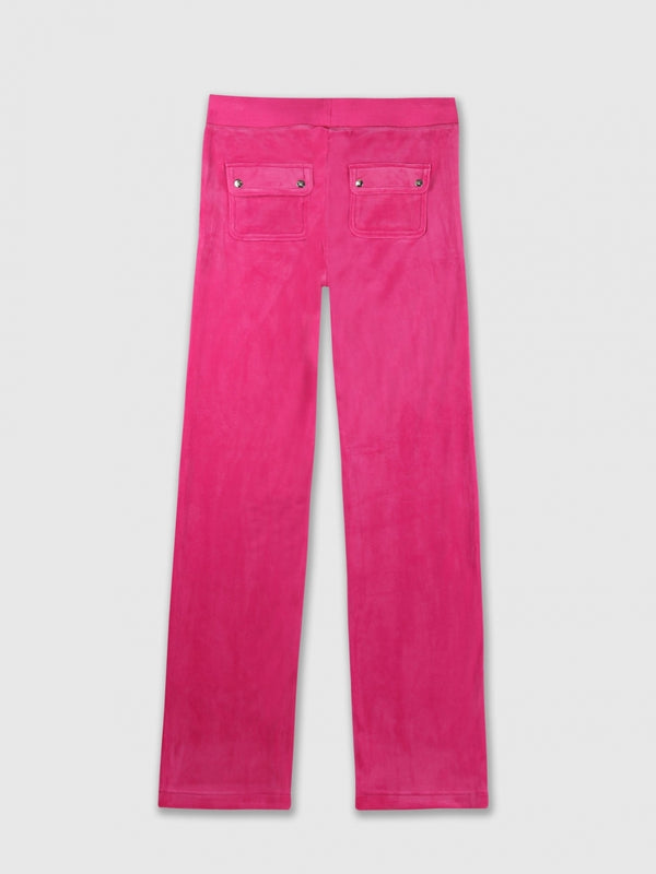 Del Ray Raspberry Rose Velour Pocketed Lounge Pants