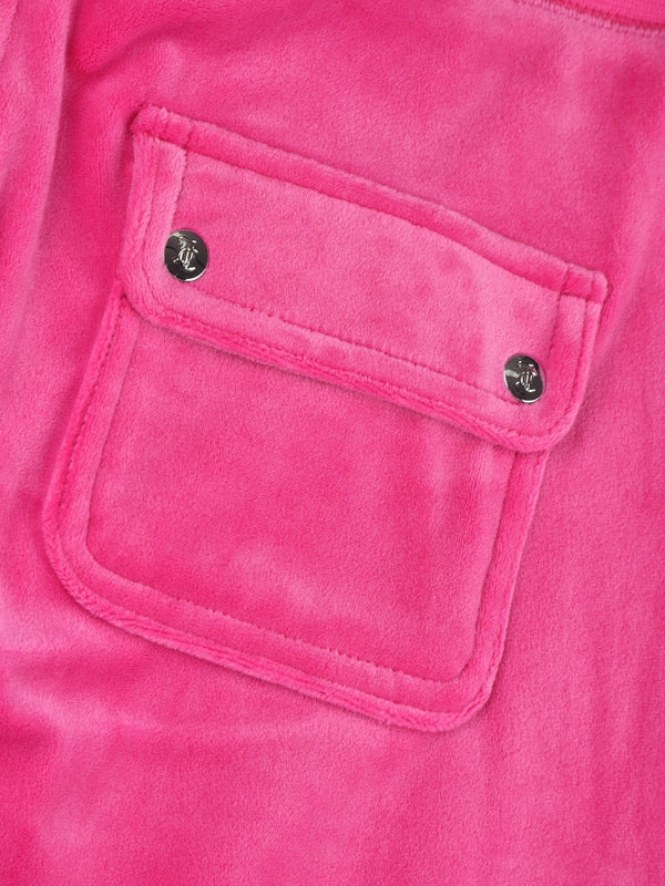 Del Ray Raspberry Rose Velour Pocketed Lounge Pants