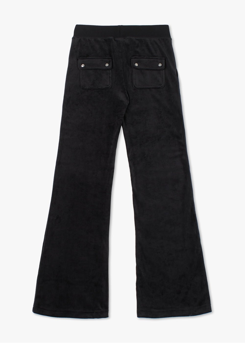 Layla Low Rise Black Velour Pocketed Track Pants