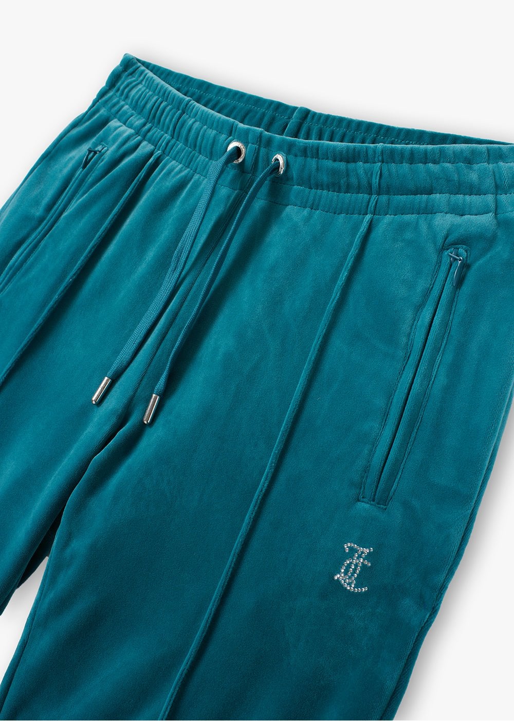 Tina Deep Lagoon Velour Diamante Track Pants