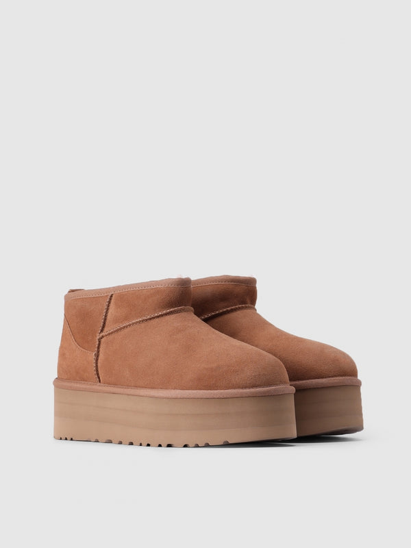 Classic Ultra Mini Chestnut Platform Boots