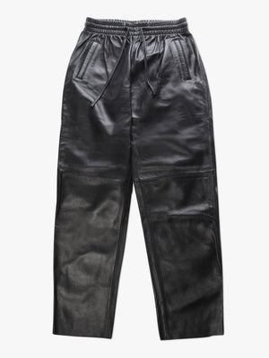 Gift Black Leather Drawstring Trousers