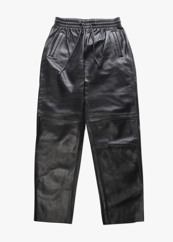 Gift Black Leather Drawstring Trousers