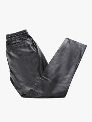 Gift Black Leather Drawstring Trousers