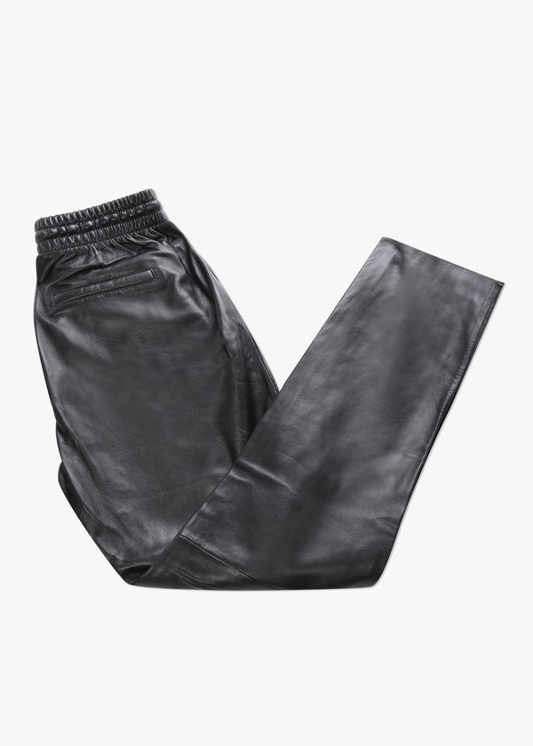 Gift Black Leather Drawstring Trousers