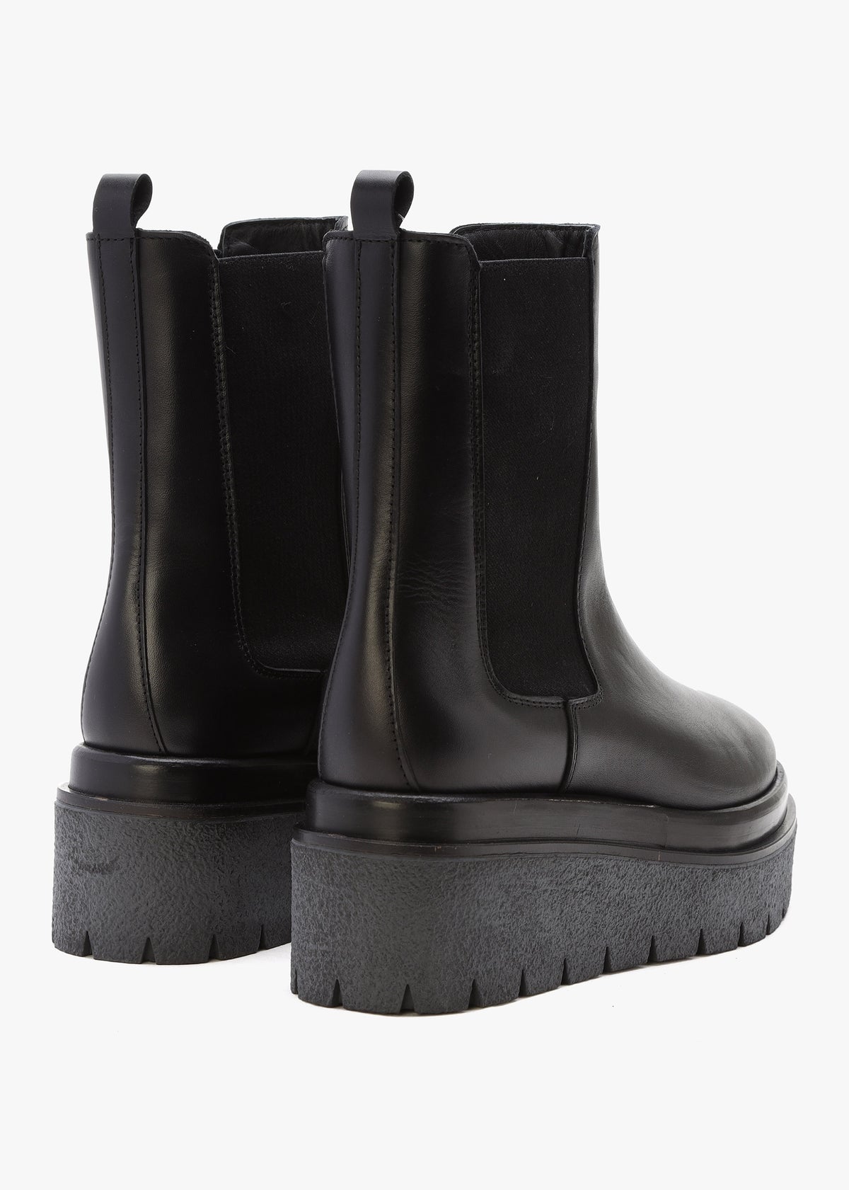 Alpine Black Leather Tall Chelsea Boots