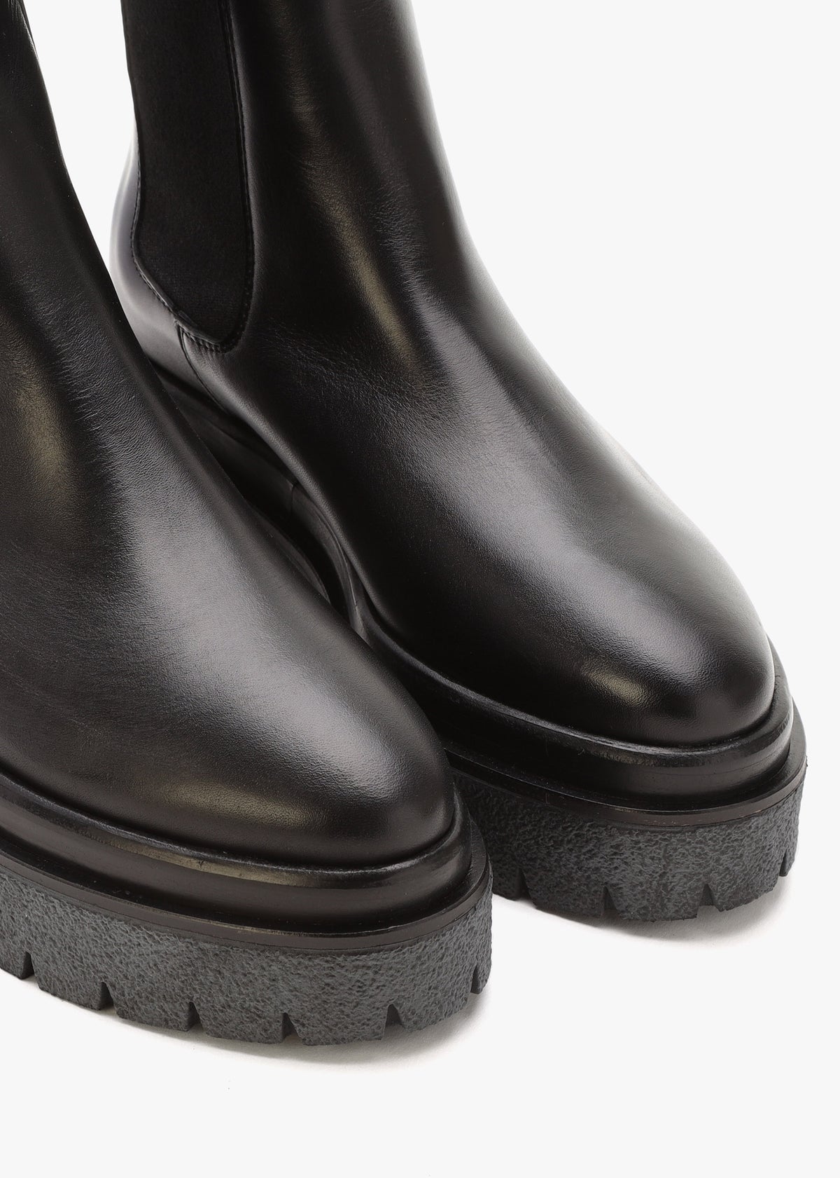 Alpine Black Leather Tall Chelsea Boots