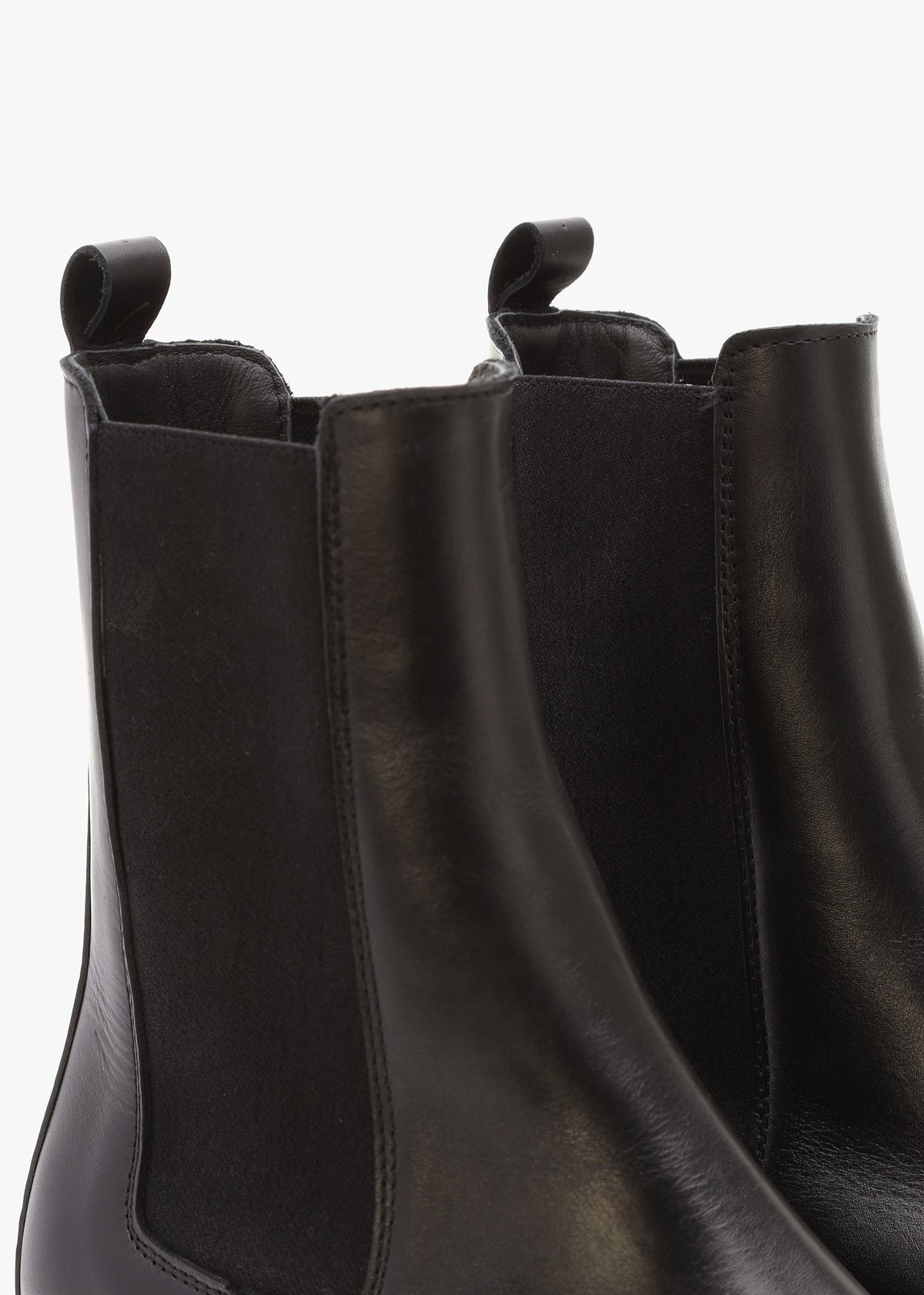 Alpine Black Leather Tall Chelsea Boots