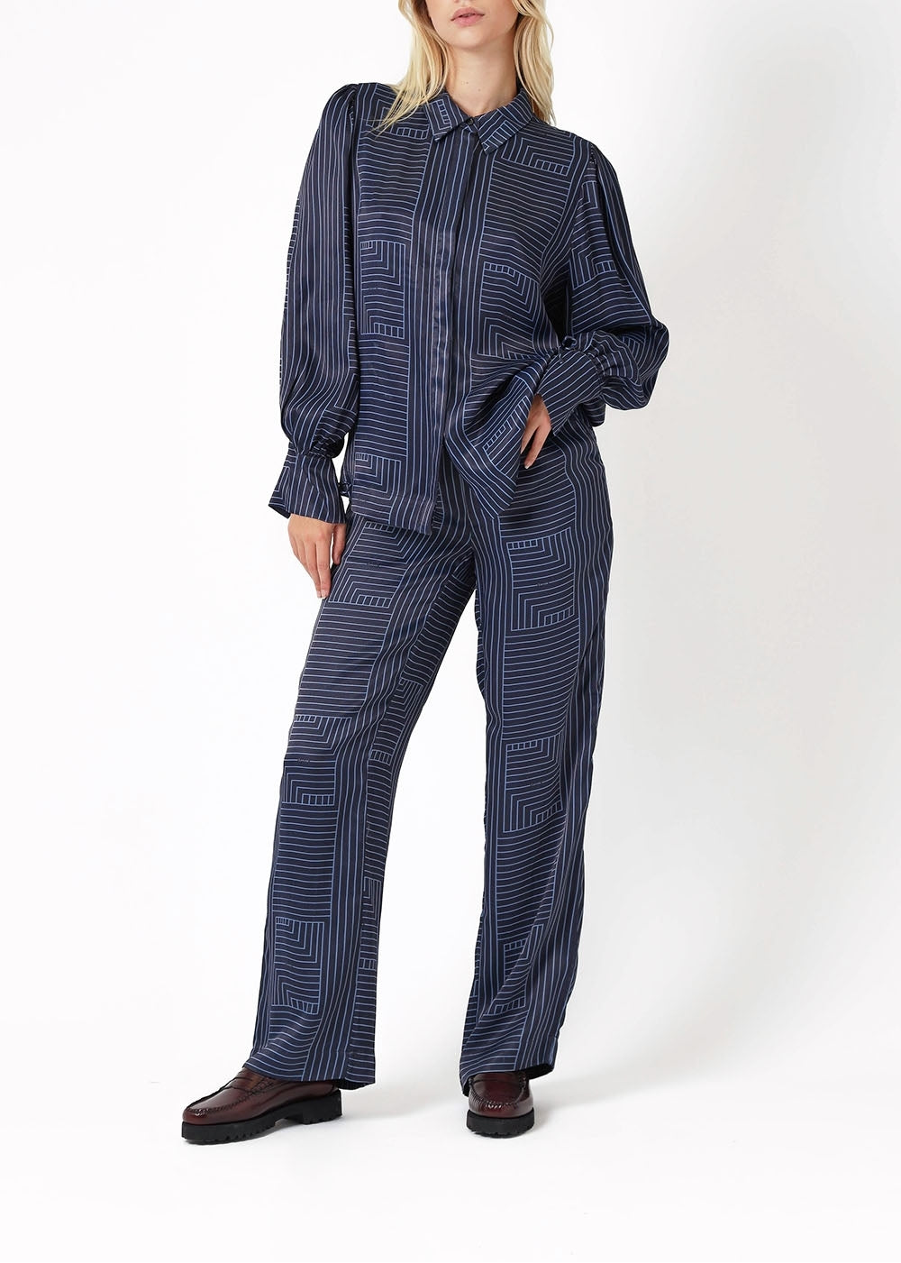 LROOM Dea Geometric Print Trousers