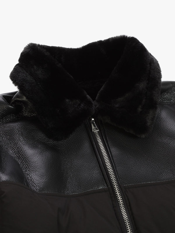 Mina Black Multi Textile Bomber Jacket