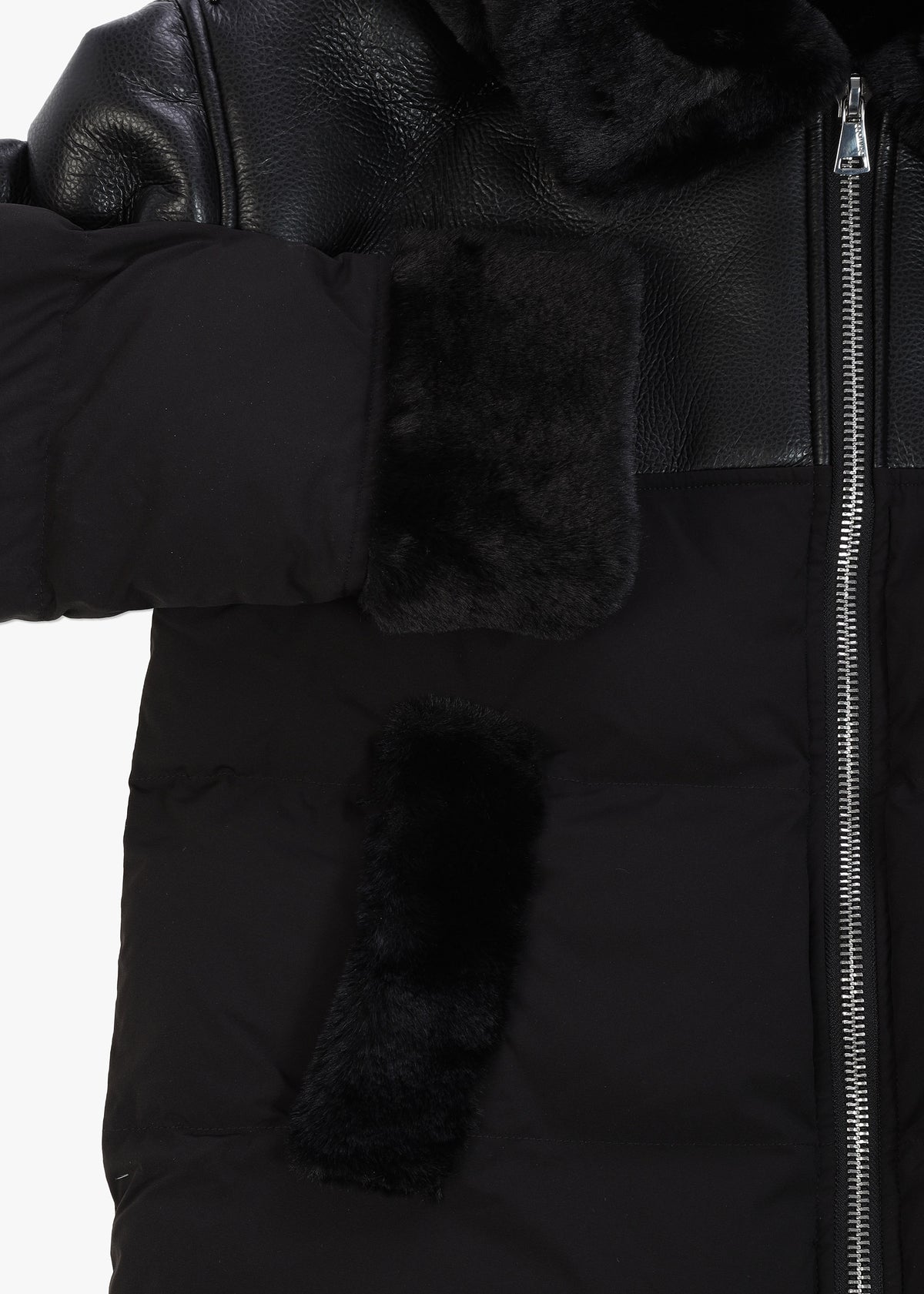 Mina Black Multi Textile Bomber Jacket