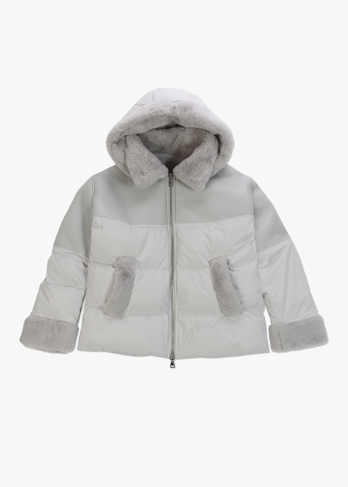 Mina Grey Multi Textile Bomber Jacket