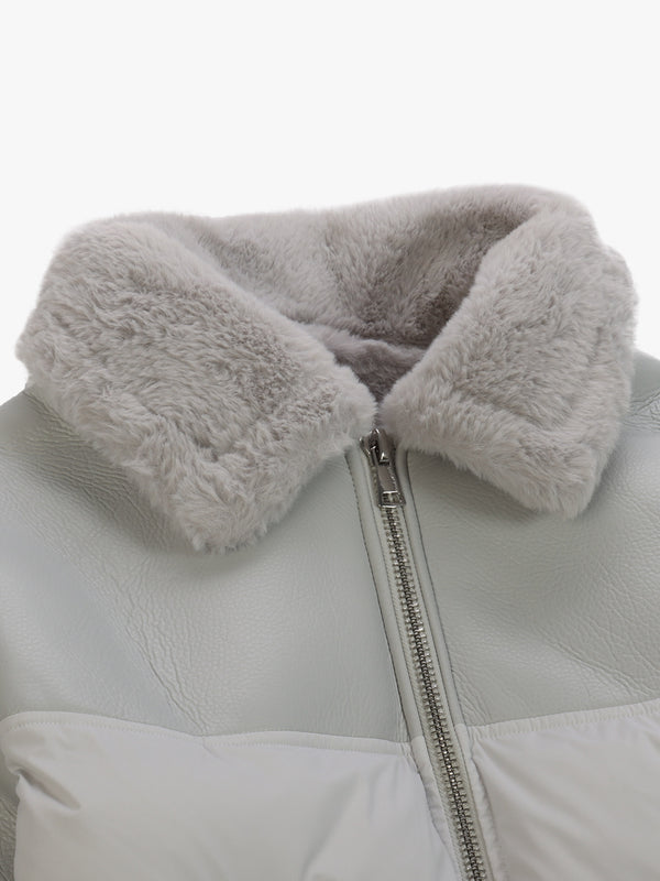 Mina Grey Multi Textile Bomber Jacket