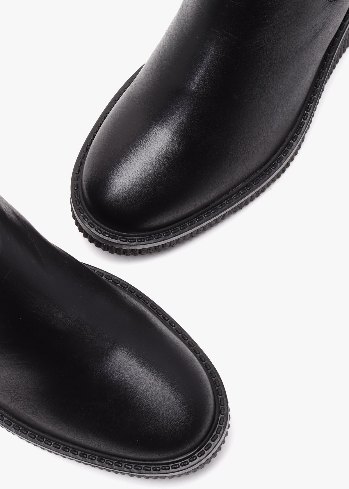 Audyn Black Leather Wedge Ankle Boots