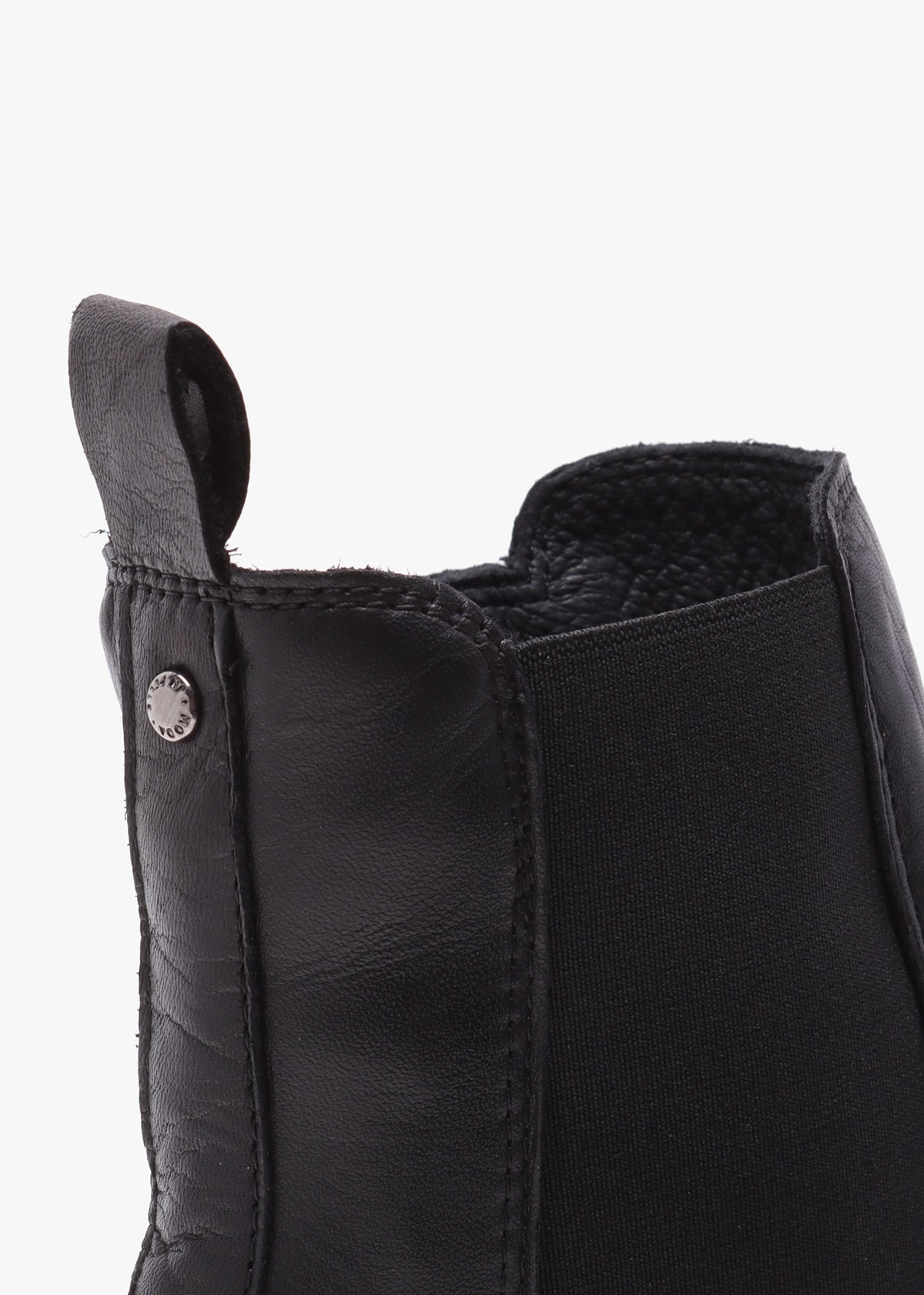 Audyn Black Leather Wedge Ankle Boots