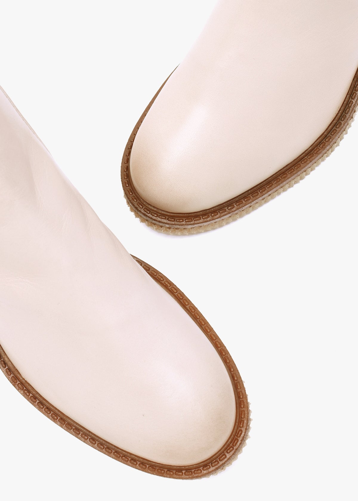 Audyn Cream Leather Wedge Ankle Boots