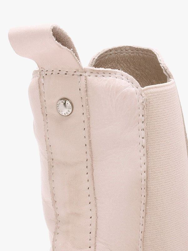 Audyn Cream Leather Wedge Ankle Boots
