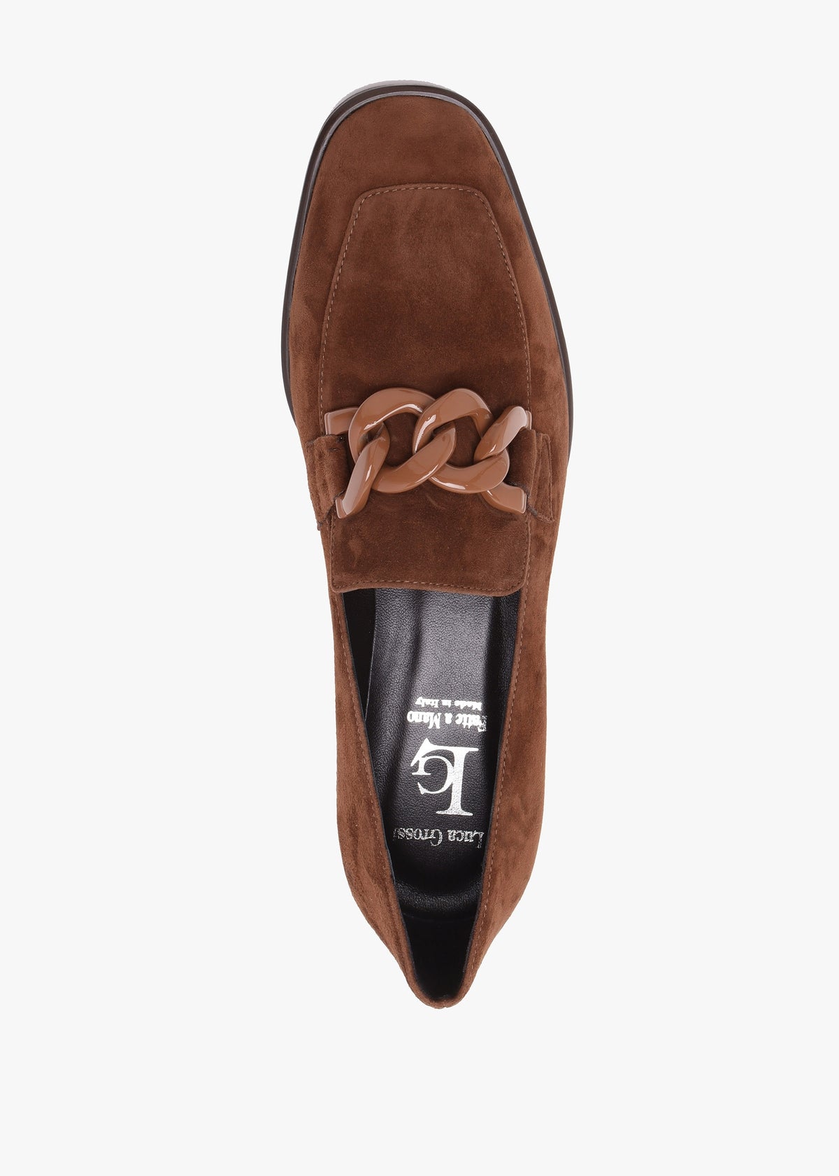 Tan Suede Block Heel Loafers