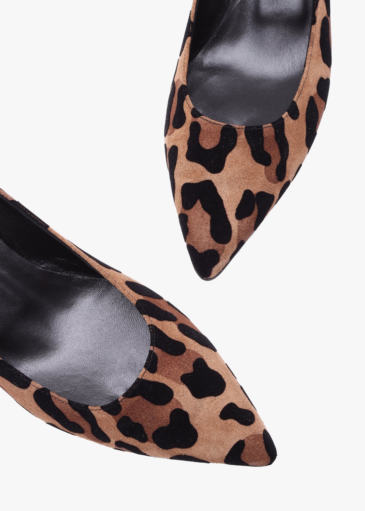 Leopard Suede Block Heel Court Shoes