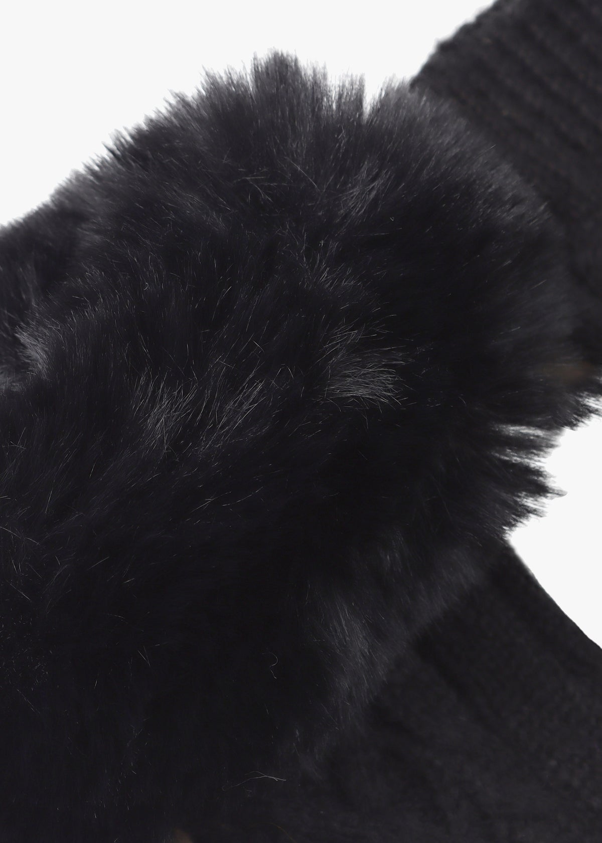 Black Faux Fur Fingerless Gloves