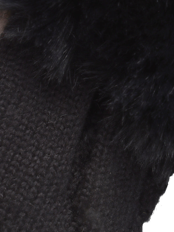 Black Faux Fur Fingerless Gloves